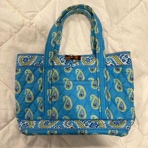 Vera Bradley Bermuda Blue Little Toggle Tote with Tortoise Shell Clasp